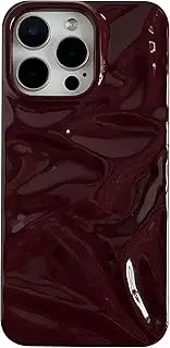 Caseative for iPhone 15 Case,Solid Color Tin Foil Pleated Compatible with iPhone Case (Wine Red,iPhone 15)