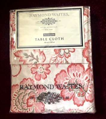 Raymond Waites New York Rectangular 60" x 120" Table Cloth Orange Cream NEW