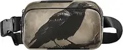 [XYMZR] Crow Gothic Branch Fanny Pack Hip Bag Belt Bag for Women Man Fashion Waist Pack Water-repellent Crossbody Bag for Halloween Costumes Running Hiking Jogging Travel Sport, Multi-colored, one size