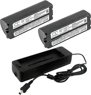2-Pack Replacement Battery and Charger for Canon SELPHY CP1500 CP1300 CP1200 CP910 CP900 CP820 CP800 CP780 CP100 NB-CP2L NB-CP1L 22.2V/2000mAh