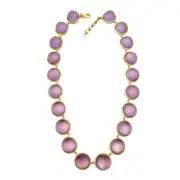 Michael Vincent Michaud- Glass Round Statement Necklace PINK 4061 I