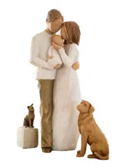 Willow Tree Family Our Gift Love My Cat (Dark) Love My Dog (Light) Susan Lordi