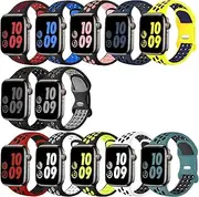 Bands Compatible with Apple Watch Band 45mm 44mm 42mm 49mm 41mm 40mm 38mm for Men Women,Breathable Silicone Sport Replacement Strap Wristband for iWatch Ultra Series 8 7 6 5 4 3 2 1 SE,12Pack