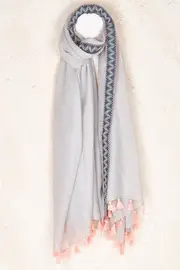 Zig Zag Tassels Edge Scarf--RAR-300807