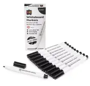 NEW Educational Colours Whiteboard Marker Bullet Tip 2.9mm Nib Black Pack 10