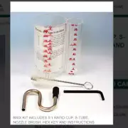 BRIX KIT INCLUDES 5:1 RATIO CUP, S-TUBE, NOZZLE BRUSH, HEX KEY AND INSTRUCTIONS