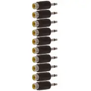 10Pcs 3.5mm 1/8" Mono Male to RCA Female Audio Adapter Connector Converter Black