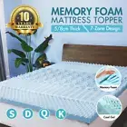 Memory Foam Mattress Topper Queen King Double 7 Zone 5/8cm Matress Protector Mat