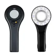 10X Dazor Handheld 12 White + 12 UV LED's Lighted Hand Magnifier, Black Light