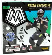 2021 Panini Mosaic Football Trading Cards Retail Mega Box (Reactive Blue Prizm)