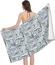 JBYJBX Gymnastics Blue Print Beach Towel Quick Dry Sandproof Microfiber Beach Bath Towel for Travel Pool Camping