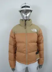 Womens The North Face 1996 Retro Nuptse Puffer 700-Down Hooded Jacket - Almond