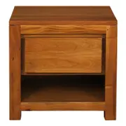 Amsterdam 1 Drawer Bedside Table - Light Pecan