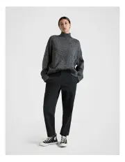 [Fine Day] Tweed Turtleneck Knit in Charcoal