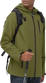 [Avoogue] Mens Waterproof Lightweight Rain Jacket Breathable Active Outdoor Hooded Raincoat Casual Trendy Jackets Work Jacket
