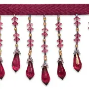Trims by the Yard 3" Diamond Cut Beaded Fringe Trim | Purple | (5 Yard Cut)