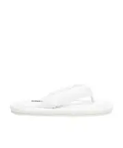padded leather flip-flops L White