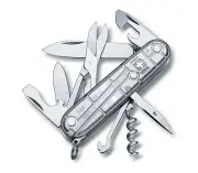 VICTORINOX CLIMBER SILVER TECH SWISS ARMY POCKET KNIFE - LENGTH: 91 MM 14 TOOLS