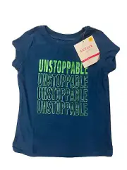 Member's Mark Active Girl Unstoppable Tee Blue 5/6 W/ Hair Tie