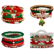 Christmas Wristbands Colorful Clay Beads Bracelets Friendship Bracelets for Girl