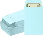 uxcell Money Envelope, 100 Pack 3.5" x 2.2" Cash Envelopes Money Holder Bags Budgeting Saving Challenge Letter for Gift Coins Checks Tickets Jewelry Passport Card, Light Blue