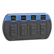 Narva Waterproof Switch Panel - 4 Gang On/Off, 63198BL