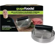 Guga Foods! Adjustable Burger Press Stainless Steel Hamburger & Smashed Patty