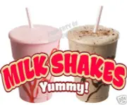 Milkshakes Restaurant Cafe Menu Concession Food Truck Van Decal 18"