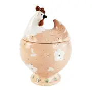 Urban 14cm Ceramic Country Chicken Canister Snacks/Treats Container Storage Pink
