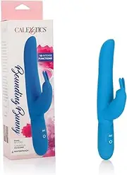 CalExotics Bounding Bunny - Waterproof Rabbit Vibrator Toy for Couples - Adult Sex Clitoral G Spot Massager – Blue