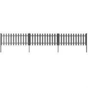 Picket Fence with Posts 3 pcs WPC 600x60 cm
