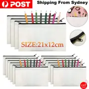 10PCS Canvas Zipper Pouch Bags Canvas Makeup Bags Pencil Case Blank DIY Craft