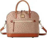 [Dooney & Bourke] Handbag, Ostrich Domed Satchel, Light Taupe, One Size