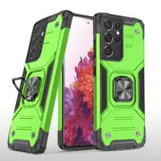 MCC Shockproof Samsung Galaxy S22 Ultra 5G Heavy Duty Case Cover Ring [Green]