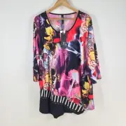 NEW Taking Shape womens tunic toop size 20 multicolour floral 3/4 sleeve 093882