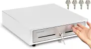 16” Manual Push Open Cash Register Drawer for Point of Sale POS System White