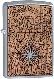 Zippo Woodchuck Compass Street Chrome Lighter, Multi, Multi-Coloured, one Size