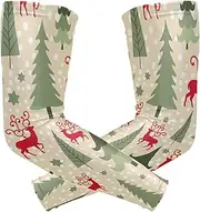 [voucong] Holiday Merry Christmas Tree Elk Arm Sleeves for Football (1 Pair), UV Sun Protection Sleeve Women for Youth Women Basketball Golf, M, Holiday Merry Christmas Tree Elk