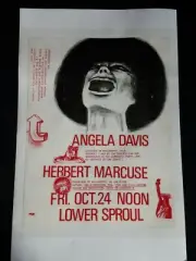 ANGELA DAVIS UC BERKELEY PRINT 11" X 17" 1970'S BLACK POLITICAL ACTIVIST