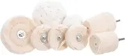 8pcs Polishing Cloth Wheel Wheel Polishing Kit Cotton Buffing Tools Cotton Buffing Tool Grinding Supplies Beige Alloy