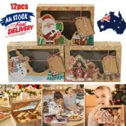 12PCS Christmas Candy Cookie Boxes Bakery Gift Boxes Cupcake Muffin Cake BoxesTL