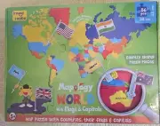 MAPOLOGY ImagiMake World Flags Capitals Countries Map Puzzle 86pcs Educational