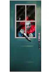 Killer Clown 80x180cm Door Cover Halloween Decoration