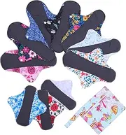 Healeved Bamboo Fiber Reusable Sanitary Napkins Leakproof Breathable Menstrual Pad for Women Assorted Sizes