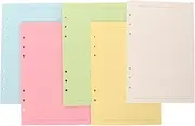 Generic 100 Sheets A5 Loose Leaf Paper 5 Colors 6 Hole Punched Lined Paper for Refillable Notebook Binder for Planner Refills and Journal Notebook Inserts