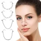 None Pierced Double Nostril Fake Nose Ring Nose Clip Nose Chain Nose Ring