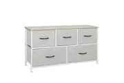 Levede 5 Chest of Drawers Storage Cabinet Beige