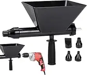 Electric Mortar Grout G un, Large Auger Mortar Grout G un, Plastiic Cement Caulking G un with 4 Replacement Nozzles, Portable Reusable Pointing Cement Tool for Electric Drill, Not Included Hand Drill