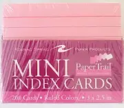 PaperTrail Ruled Index Cards, 3" x 2.5", Assorted Colors, Index Cards,