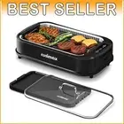 2-in-1 Smokeless Electric Grill & Griddle with Non-Stick Plates and Tempered Lid